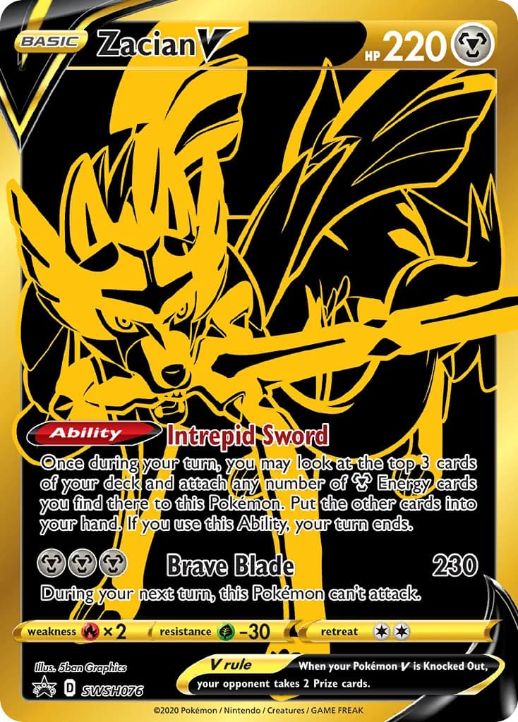 Pokemon Zacian V Sword & Shield: Black Star Promos SWSH076 Holofoil NM Promo