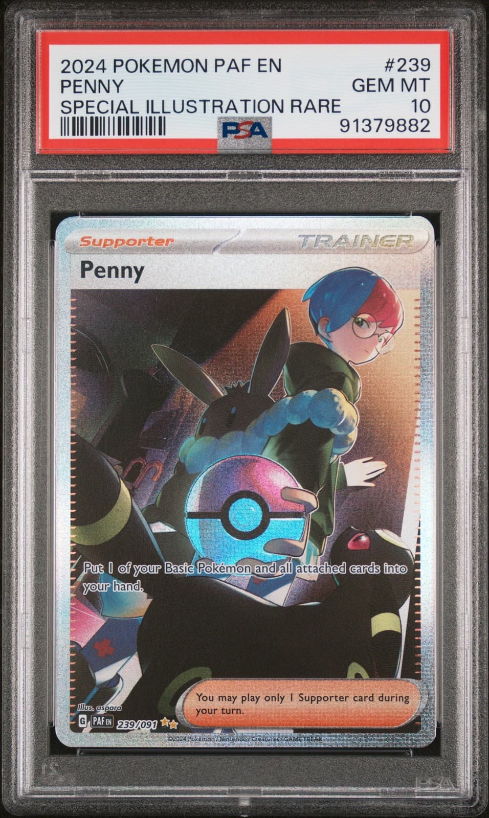 2024 POKEMON PAF EN-PALDEAN FATES SPECIAL ILLUSTRATION RARE #239 PENNY PSA 10