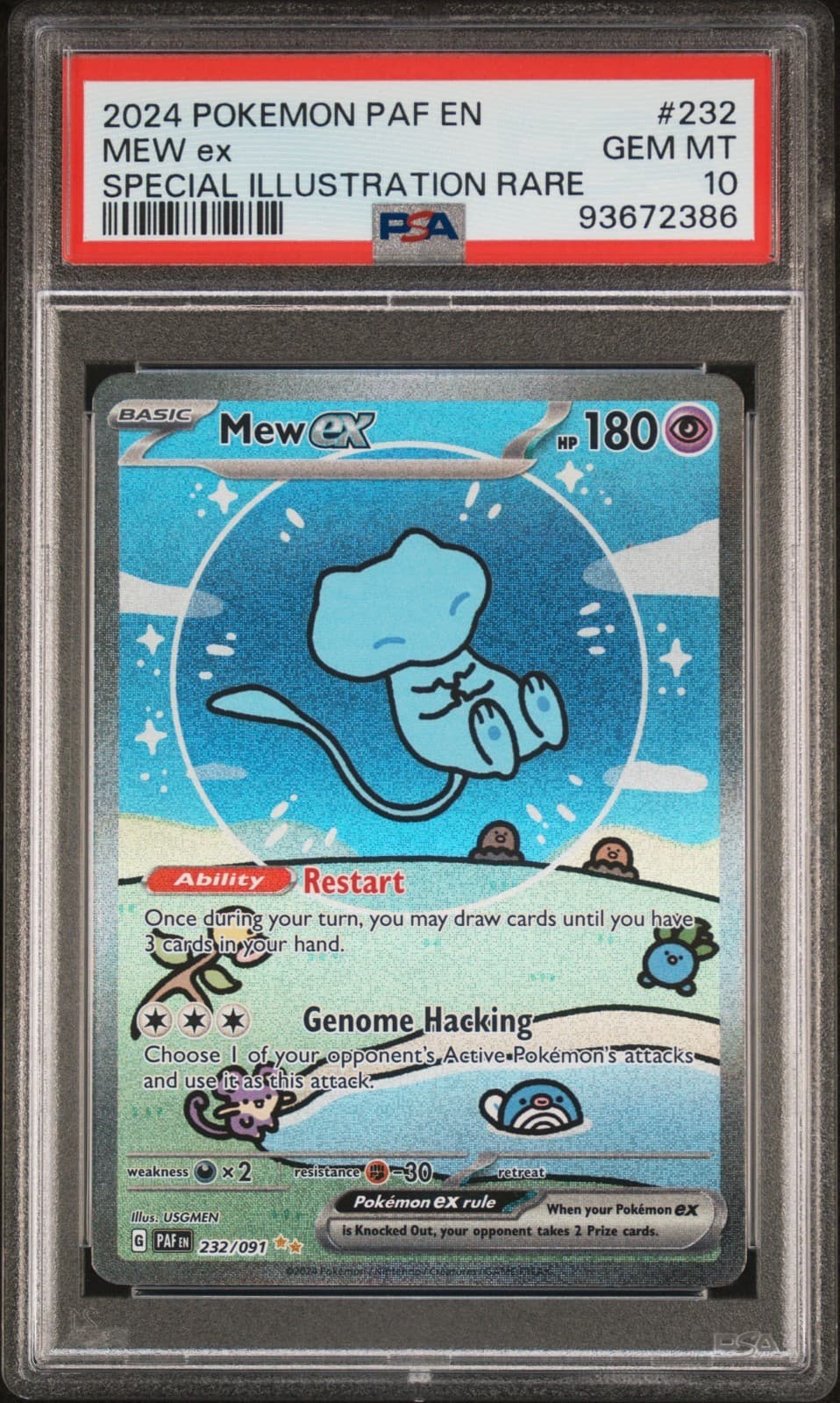2024 POKEMON PAF EN-PALDEAN FATES SPECIAL ILLUSTRATION RARE #232 MEW EX PSA 10