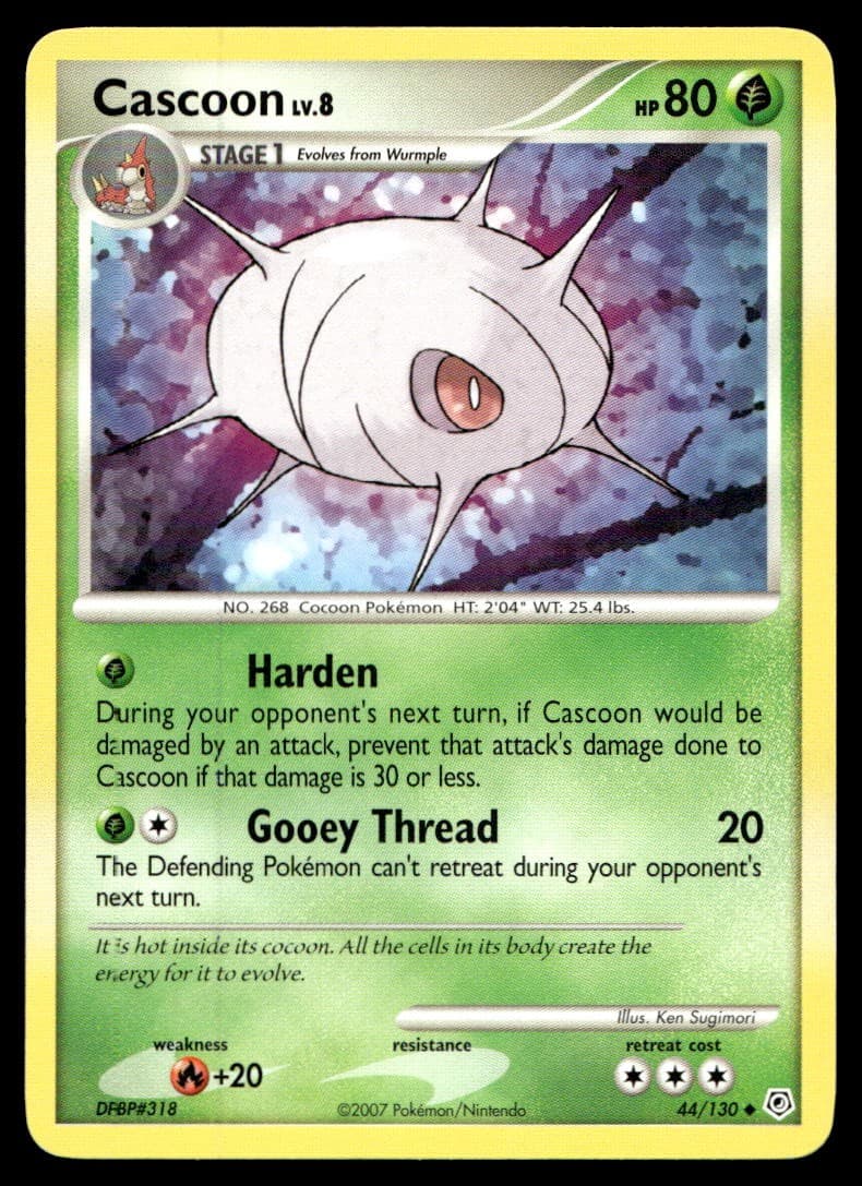 LP Cascoon [Diamond and Pearl 44/130] Uncommon Pokemon TCG