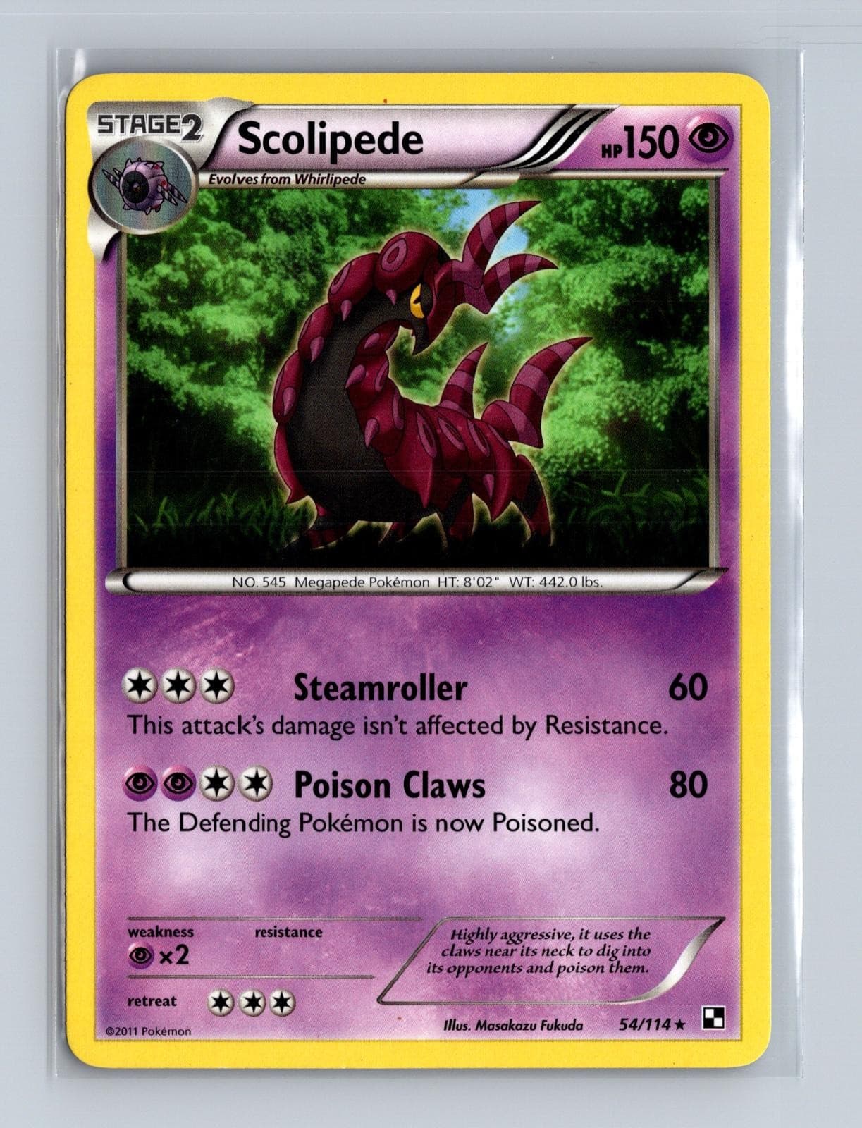 Scolipede 54/114 Rare Black & White Pokemon LP