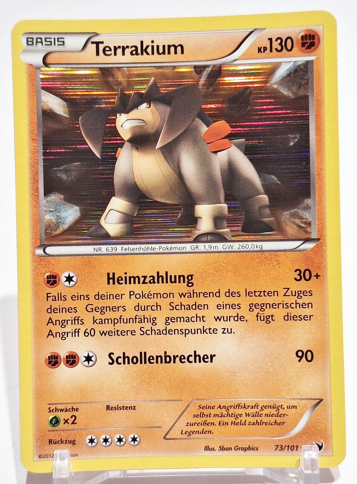 Pokemon Karte Terrakium 73/101 Schwarz Weiss Königliche Siege Holo Rare NM