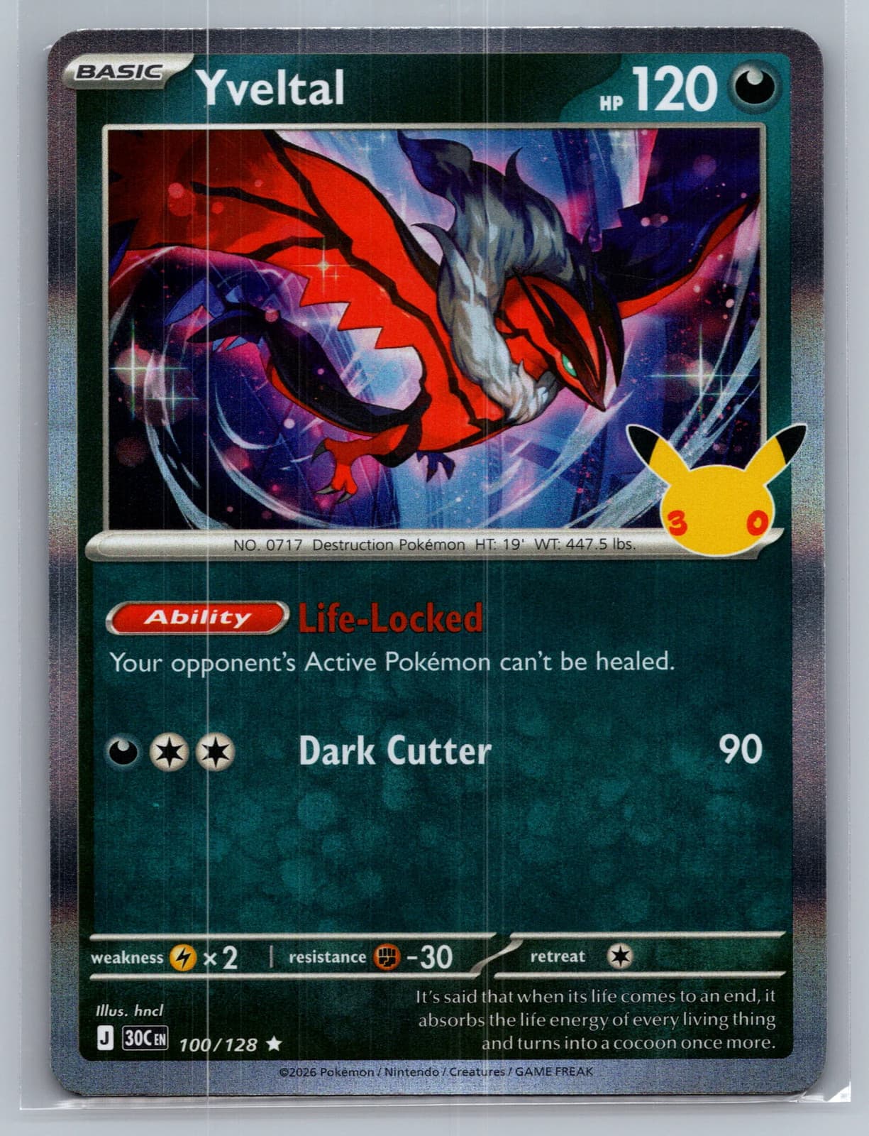 Yveltal #100/128 2026 30th Celebration Pokemon TCG