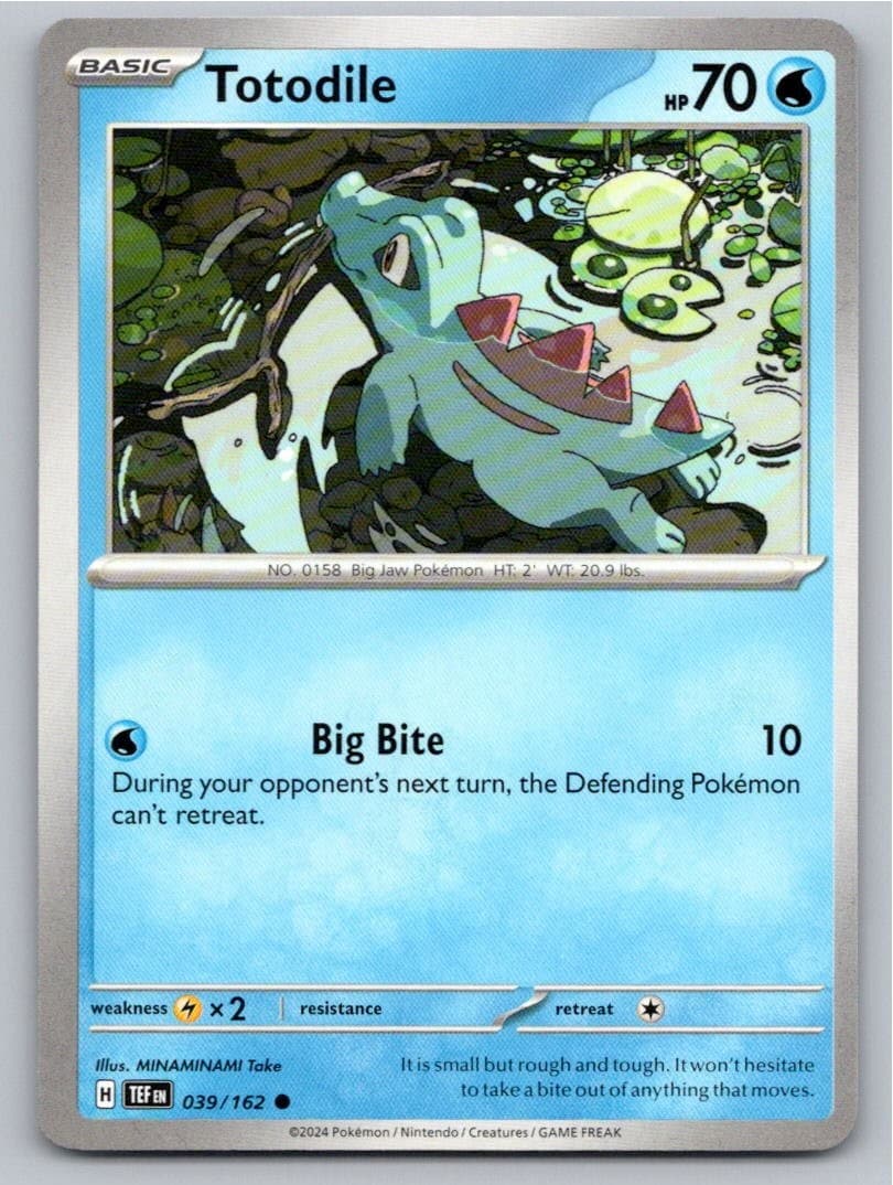 2024 POKEMON TOTODILE TEMPORAL FORCES 039/162 COMMON NM B849 FREE S&H