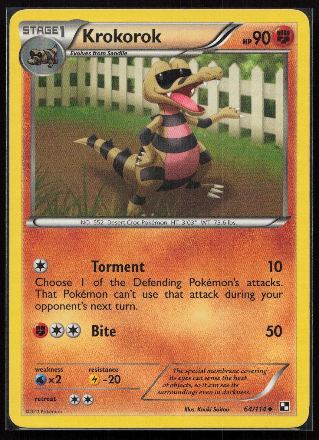 Pokemon Krokorok Black and White 64/114 MP