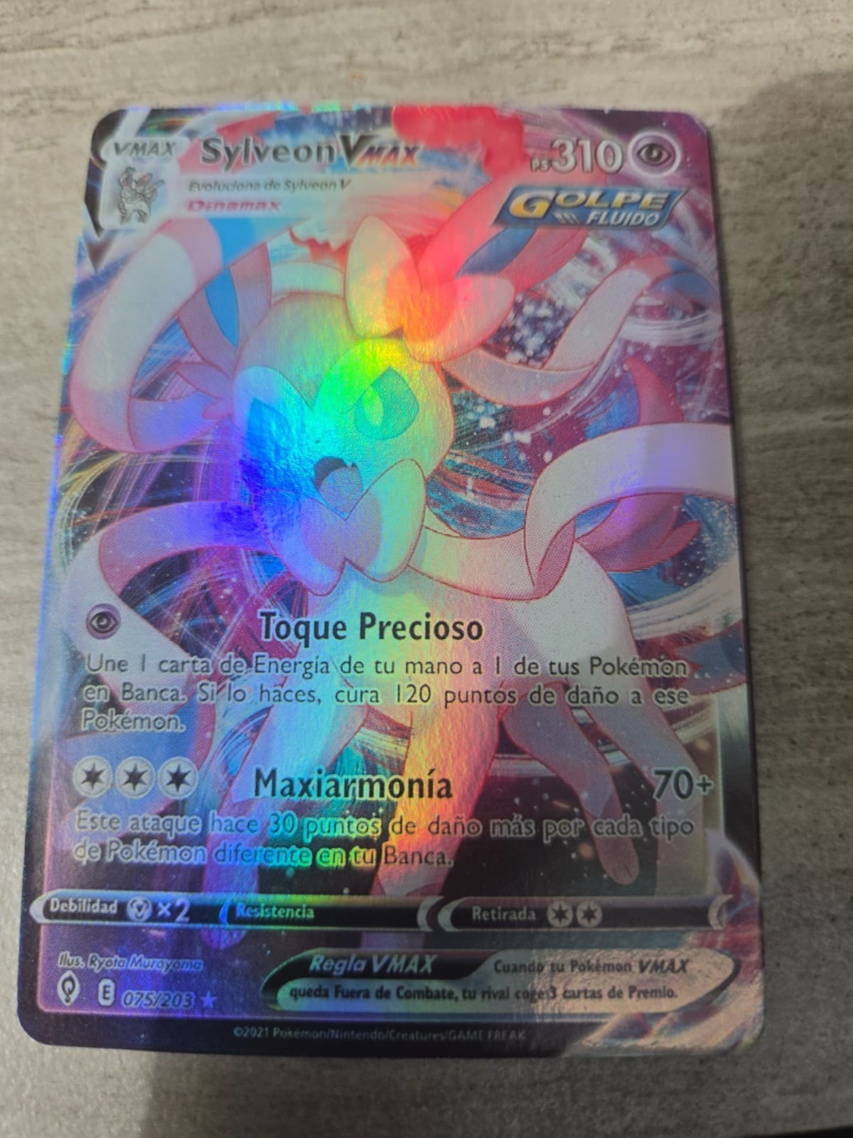 Sylveon VMAX 075/203 SWSH07: Evolving Skies Holo