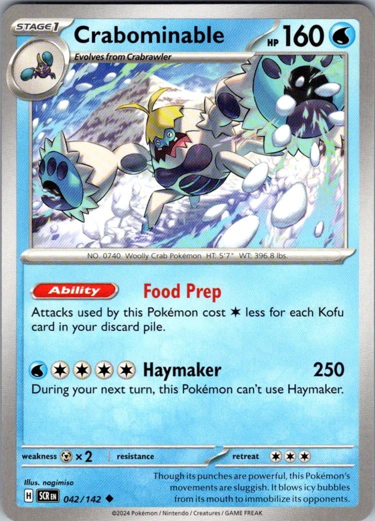 Crabominable Stellar Crown 42/142 Uncommon Pokemon Near Mint