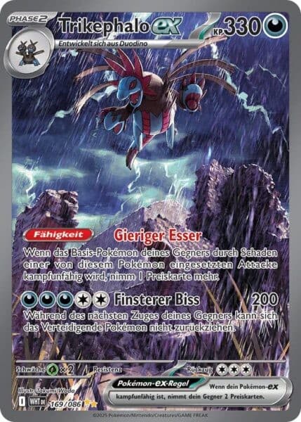 Trikephalo-ex 169/086 Special Illustration Rare Weiße Flammen Pokemon Deutsch