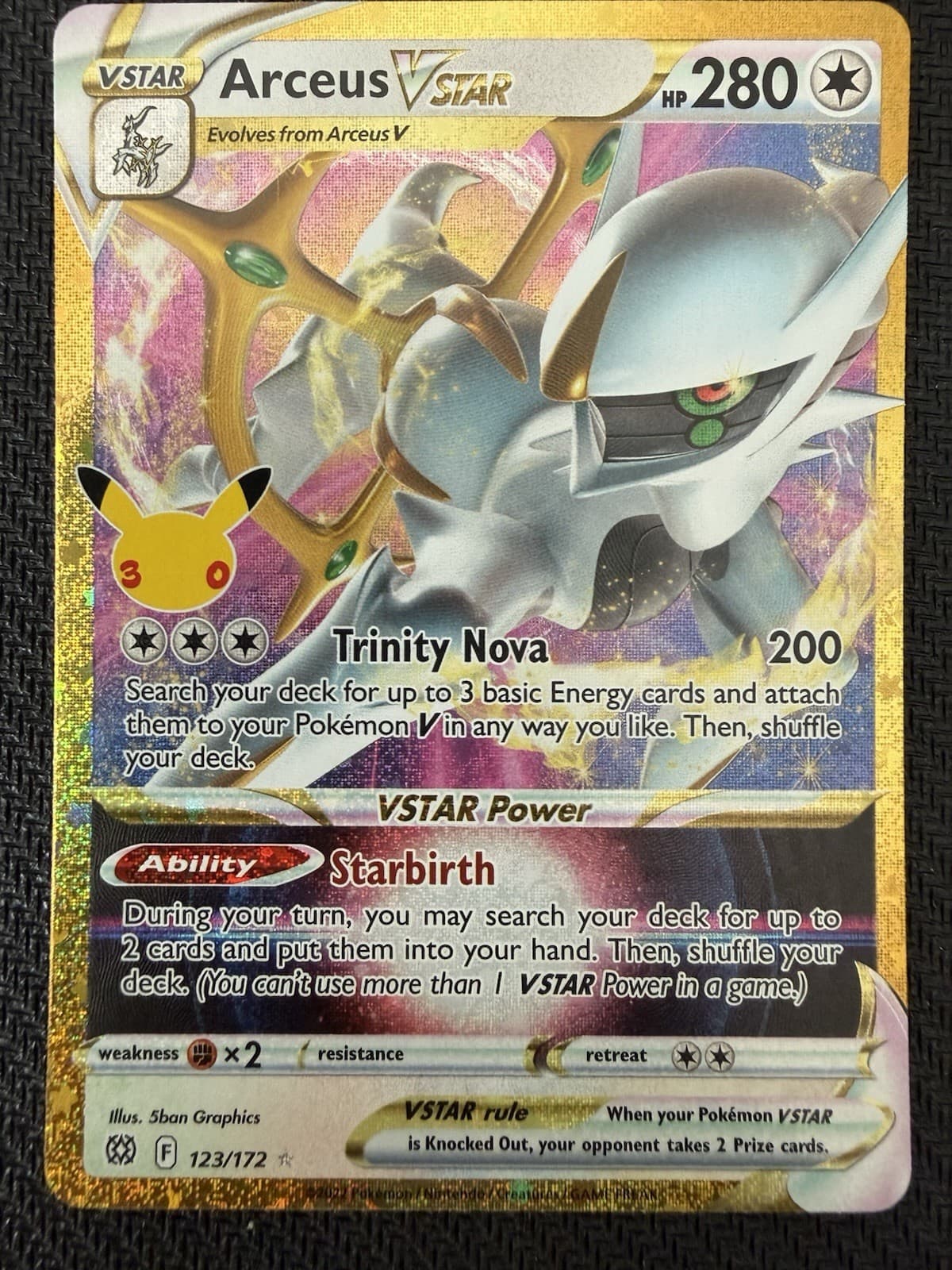 Pokemon Arceus VSTAR 123/172 ME: 30th Celebration Classic Collection