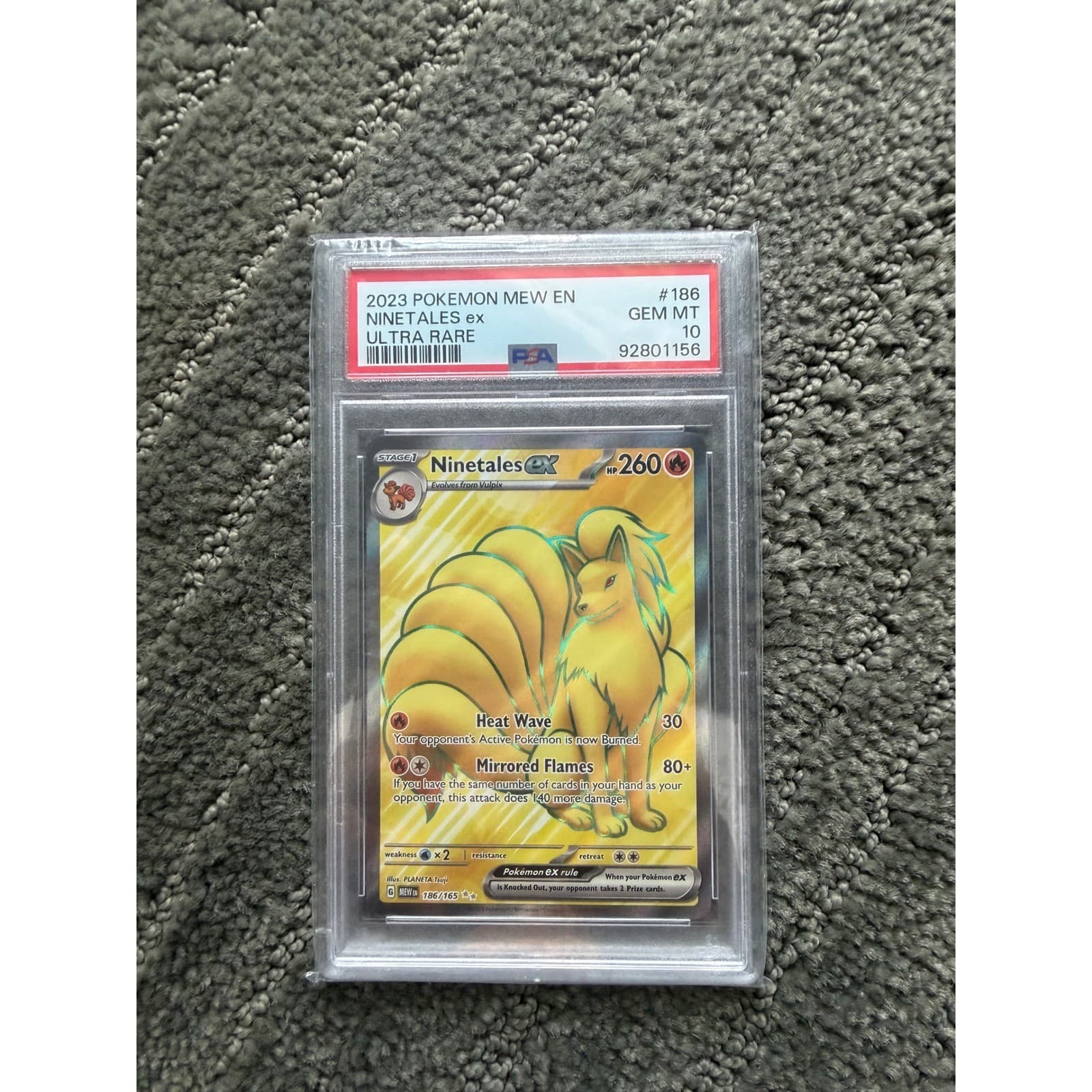PSA 10 Ninetales ex 186/165 Ultra Rare Pokemon Scarlet & Violet 151 MEW 2023