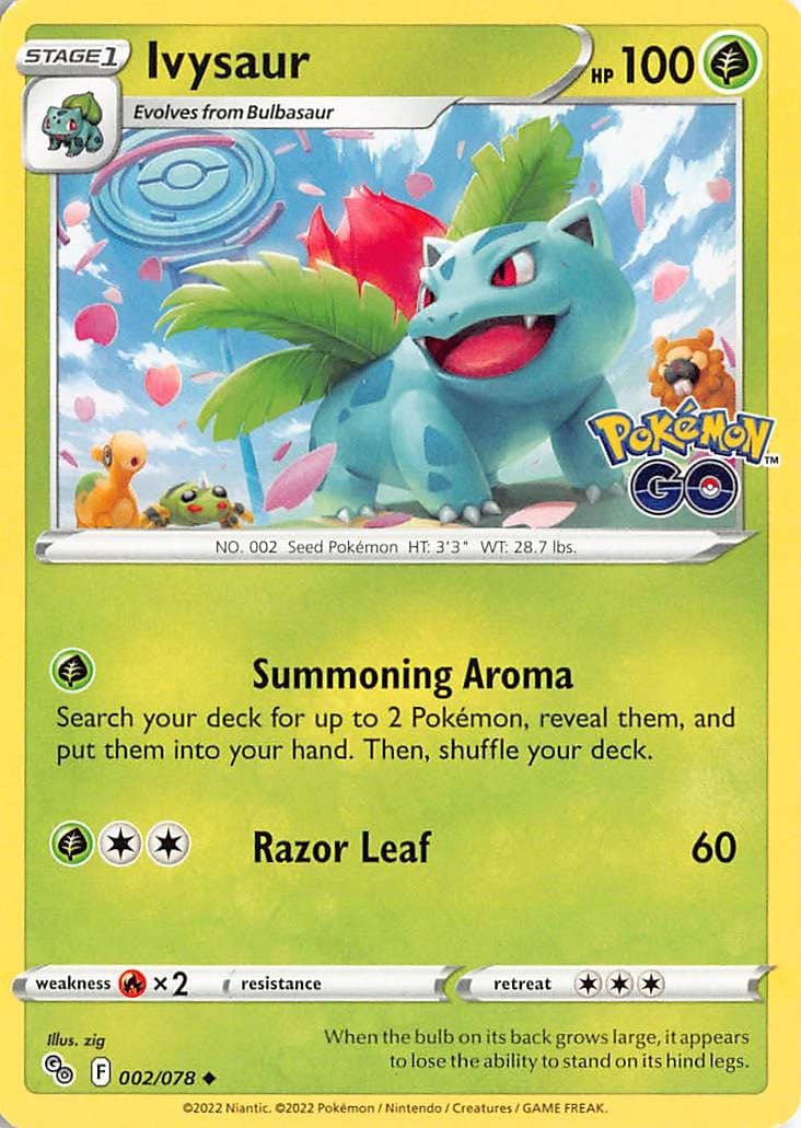 Ivysaur Uncommon Pokemon GO 002/078 LP