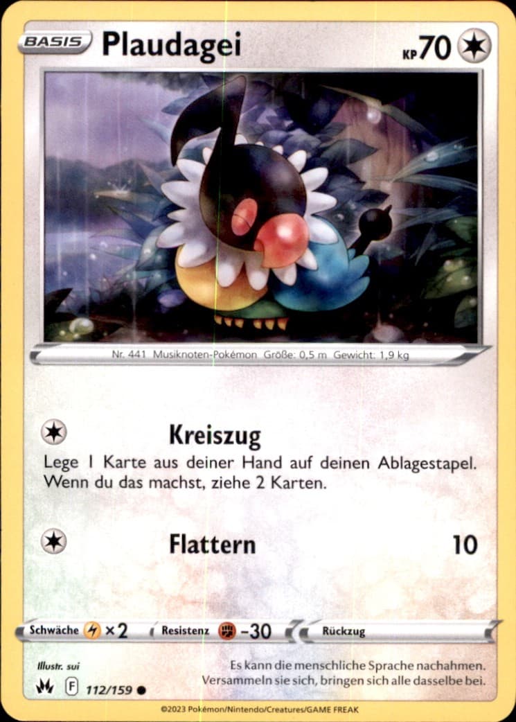 Pokemon 112/159 - Plaudagei - Common - SWSH12.5 Zenit der Könige