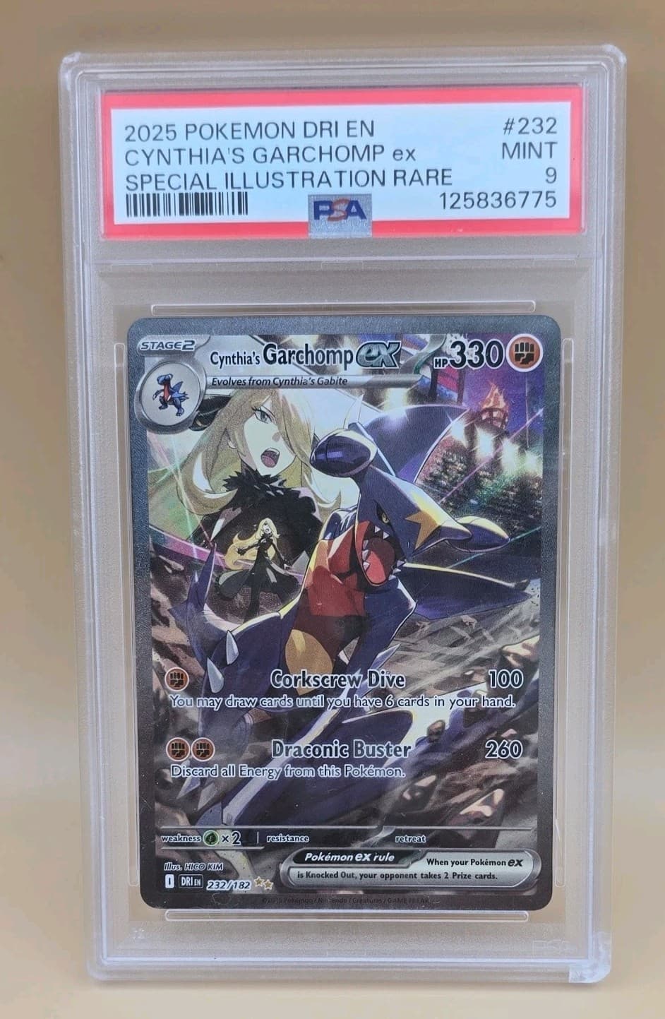 Cynthia's Garchomp ex [232/182] PSA 9 MINT SIR Destined Rivals Holo Rare 