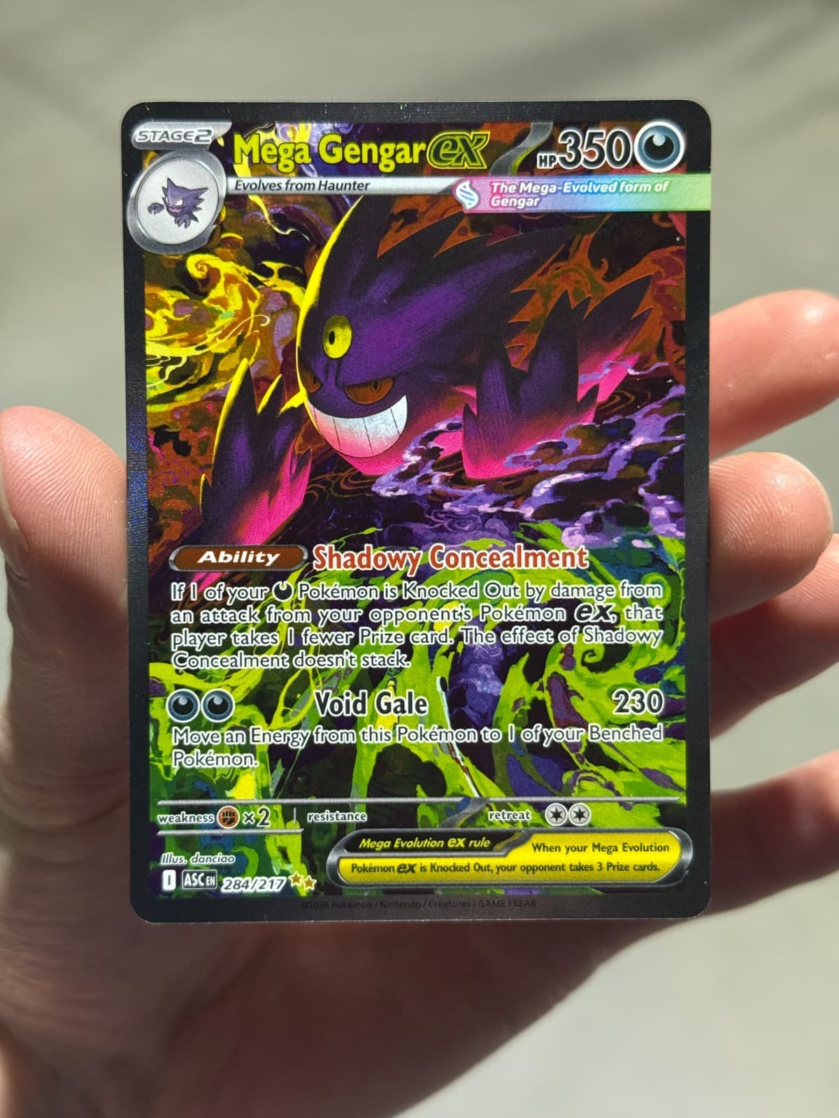 Mega Gengar ex 284/217 Special Illustration Rare Ascended Heroes Pokemon NM