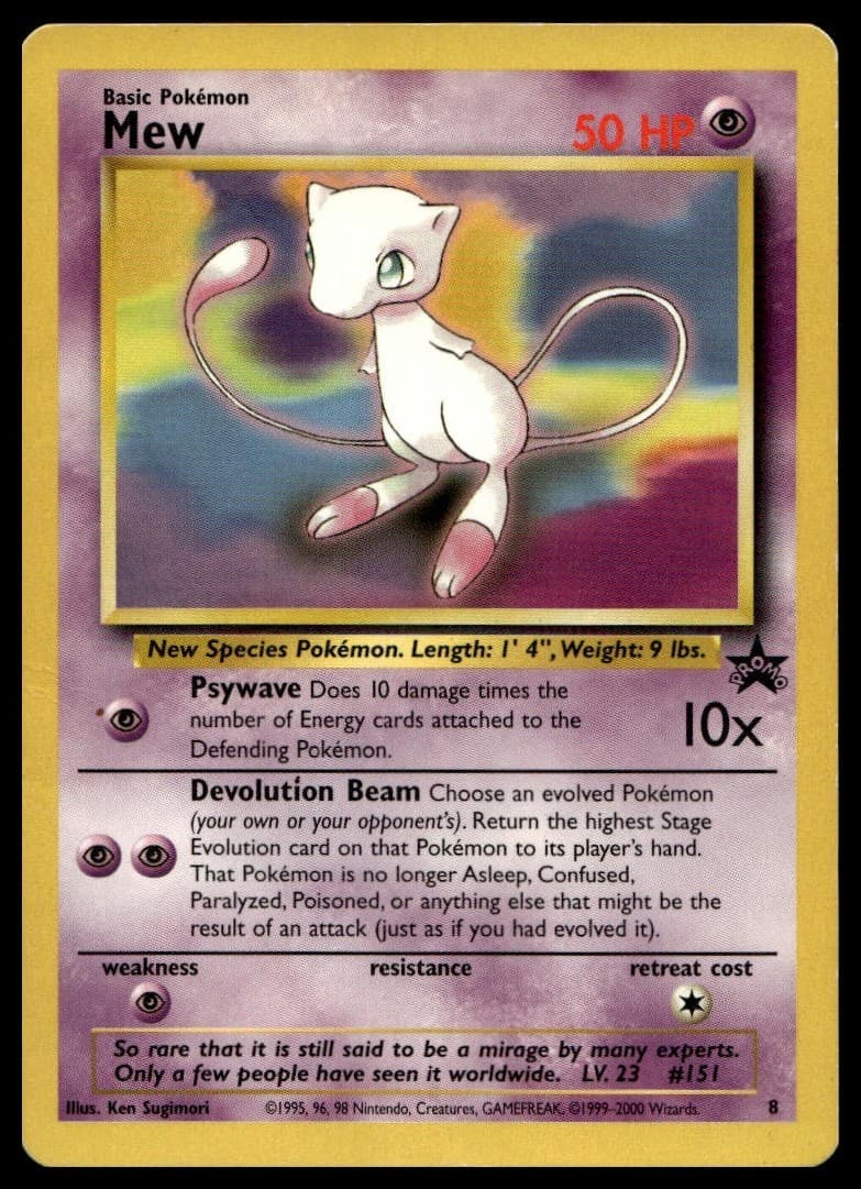 Mew 8 Promo Wizards Black Star Promos Pokemon Moderately Played