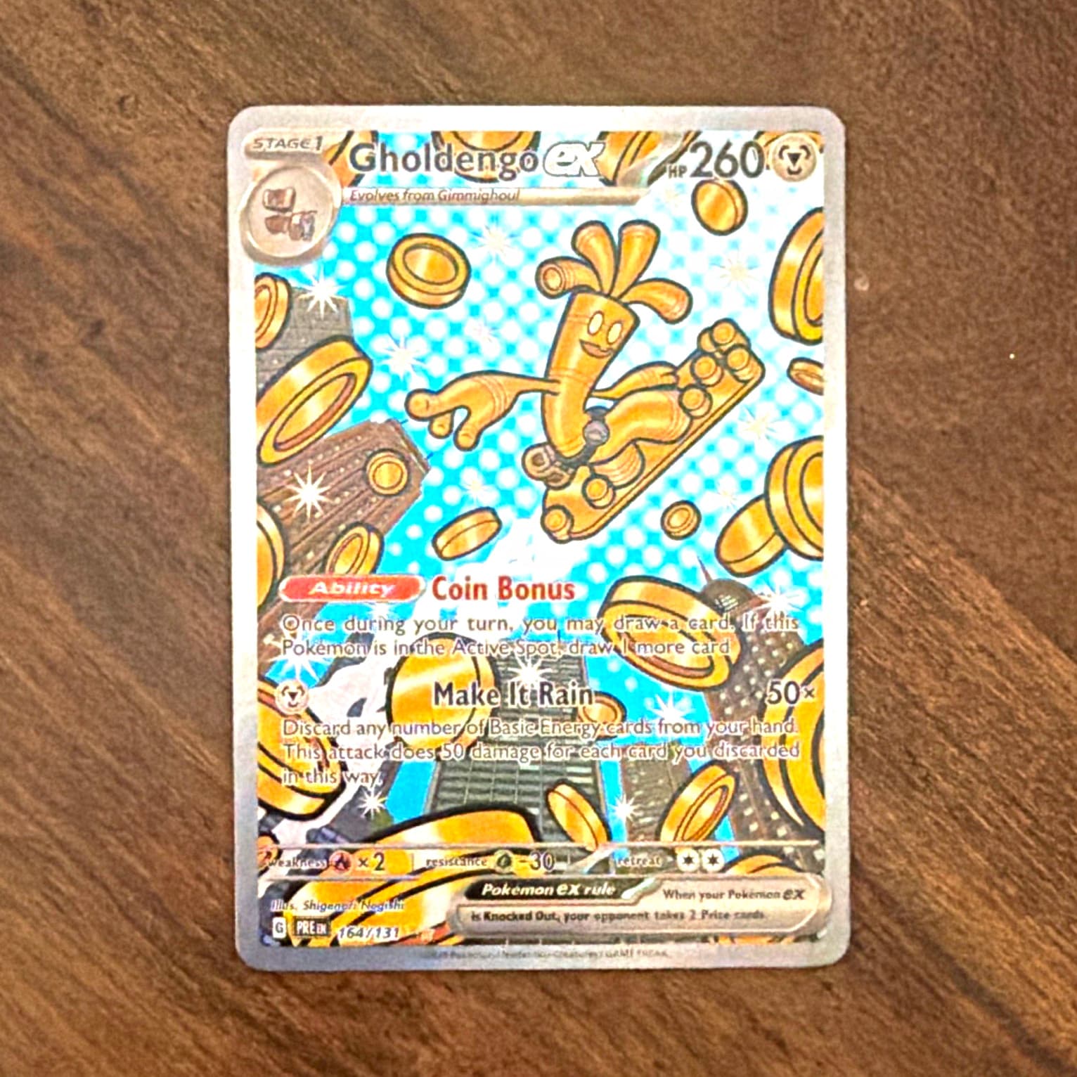 Pokemon TCG Gholdengo ex 164/131 SV Prismatic Evolutions SIR Holo 260 HP