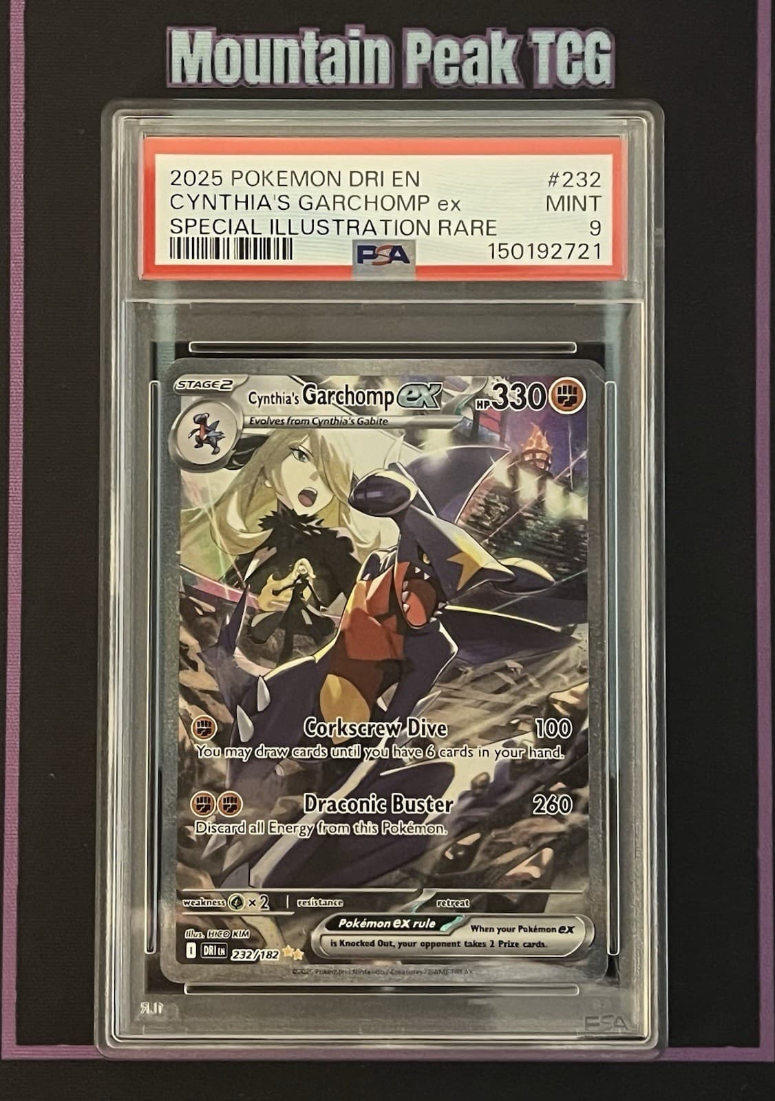 PSA 9 Cynthia's Garchomp ex 232/182 Sv10: Destined Rivals - Pokemon Card