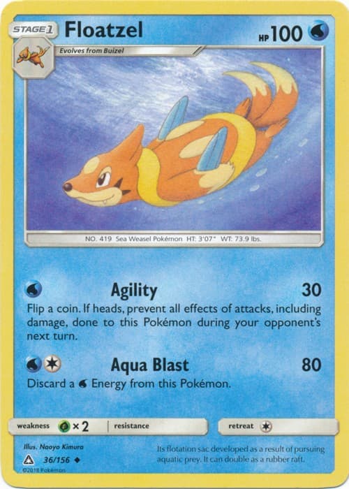 Floatzel - 36/156 - Uncommon (Near Mint) Ultra Prism - Water Pokémon