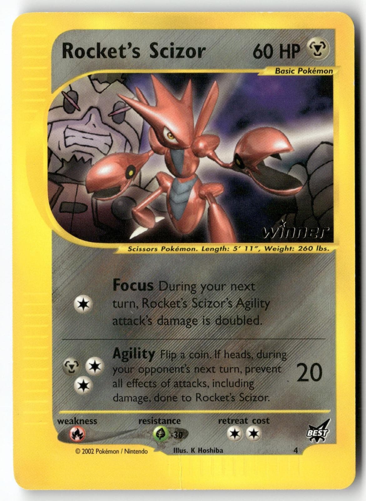 ROCKET'S SCIZOR 4/9 PROMO BEST OF GAME POKEMON LP/MP+