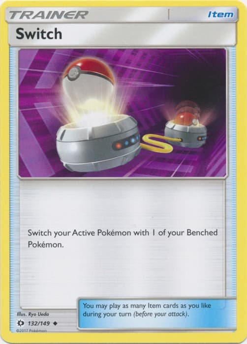 Switch - 132/149 - Uncommon (Mp) Sun and Moon Base Set - Trainer - Item Pokémon