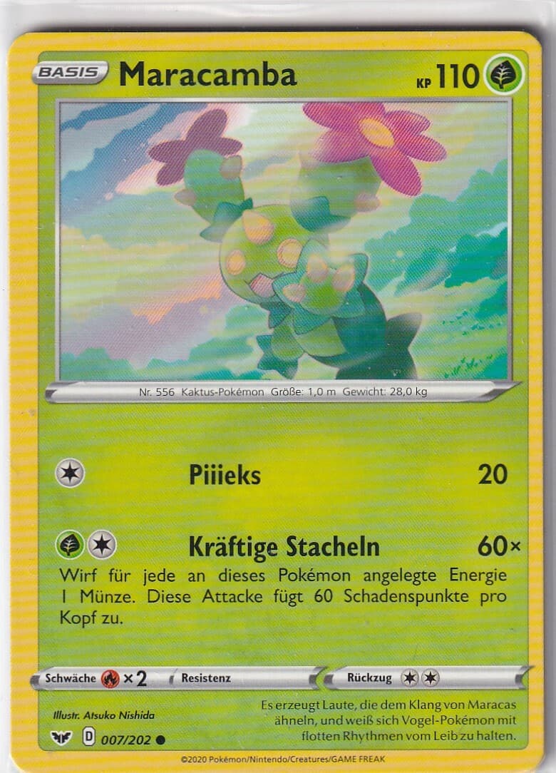 Pokemon Karte Schwert und Schild Nr. 7/202 Maracamba deutsch