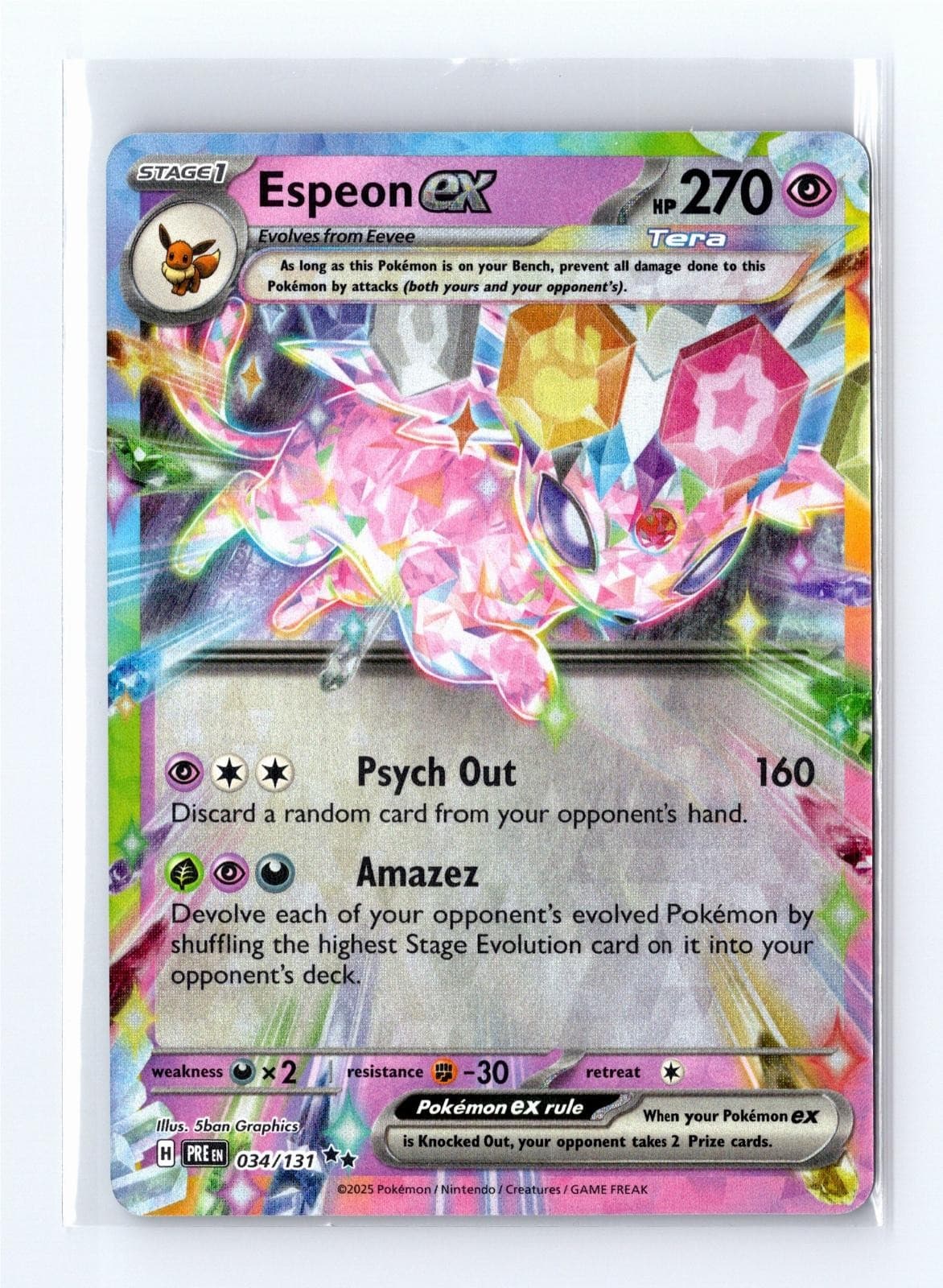 Espeon ex 034/131 Holo RR Prismatic Evolutions Pokemon NM