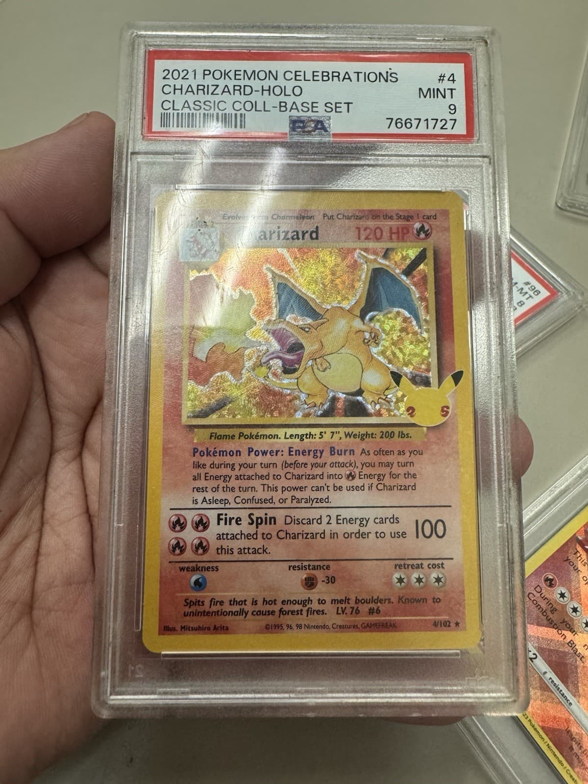 Charizard 4/102 Celebrations: Classic Collection Holo PSA 9