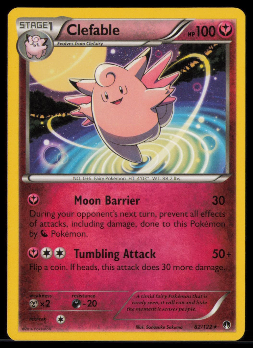 Clefable 82/122 Rare BREAKpoint Pokemon Lightly Played