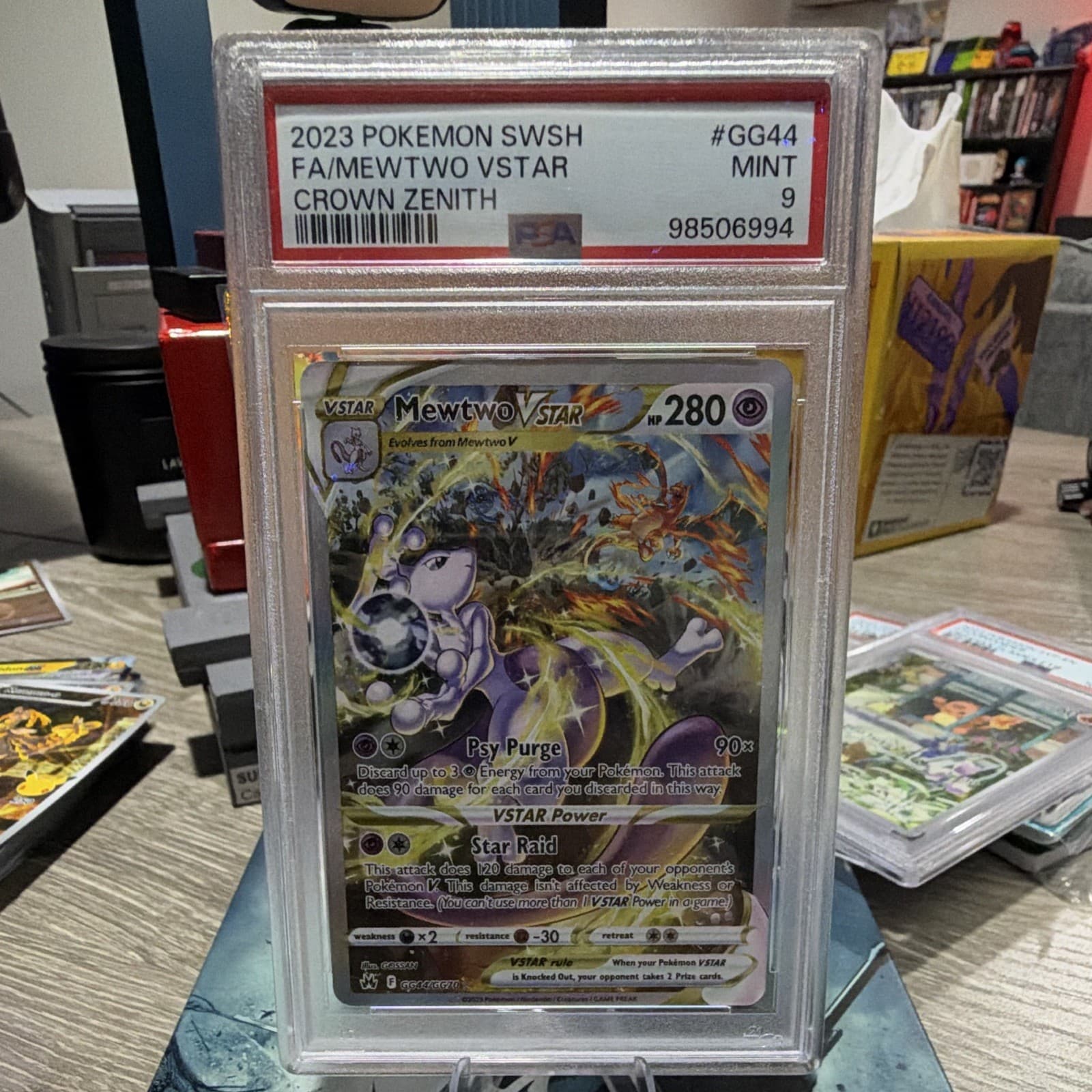 Pokemon Mewtwo VSTAR GG44/GG70 Crown Zenith Galarian Gallery Holo PSA 9