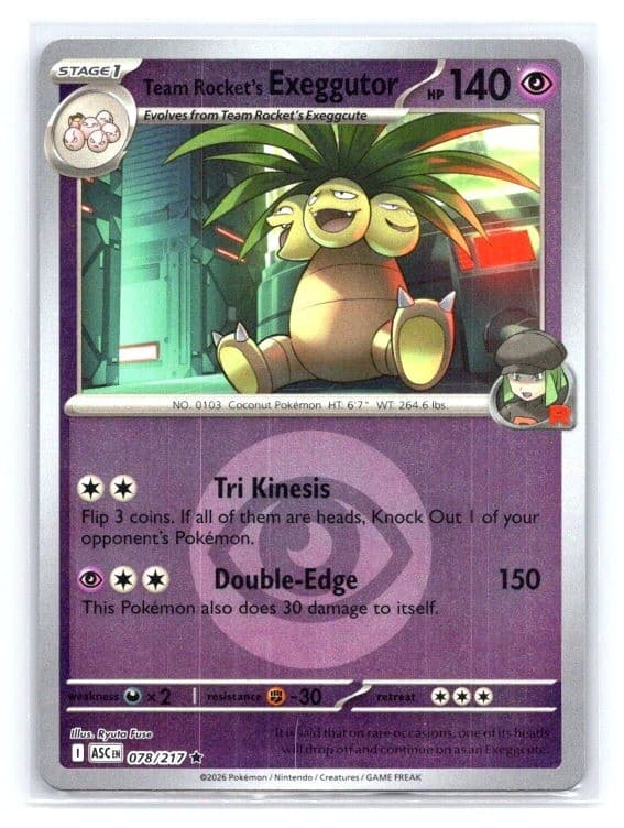 Team Rocket's Exeggutor [Energy] #78 Pokemon Ascended Heroes Holo