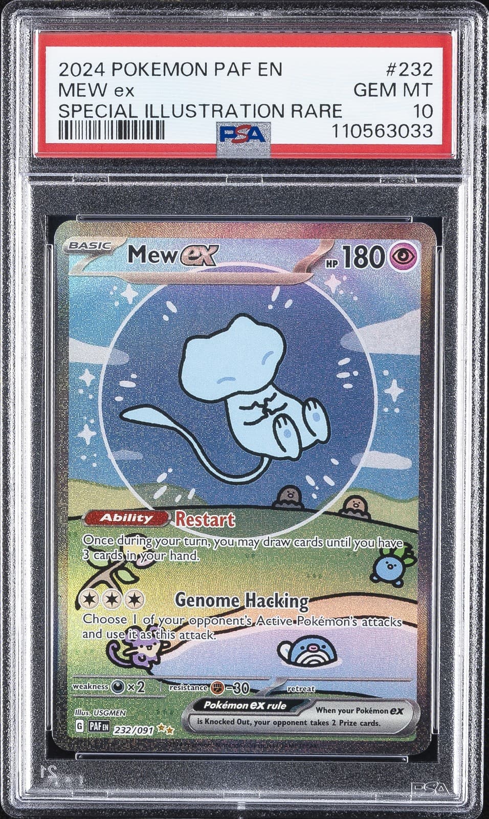 2024 POKEMON PAF EN-PALDEAN FATES SPECIAL ILLUSTRATION RARE #232 MEW EX PSA 10