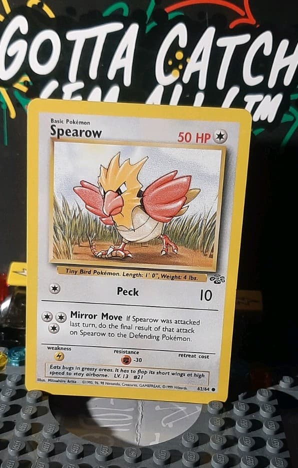 pokemon TCG Spearow Jungle 62/64 Common Reg EN 50HP Basic Pokemon Card 1999