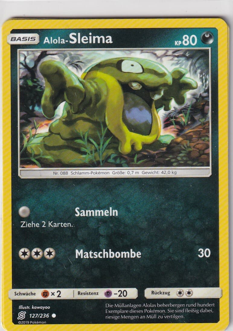Pokemon Karte Bund der Gleichgesinnten Nr. 127/236 Alola-Sleima deutsch