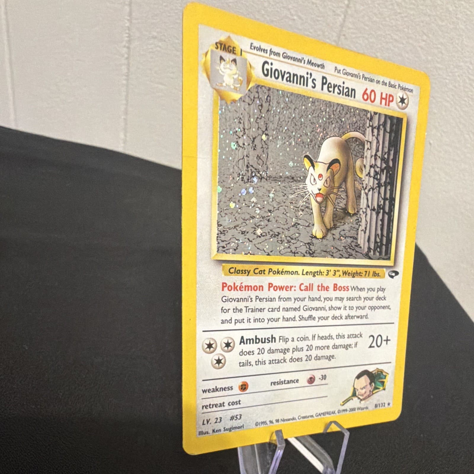 Pokémon TCG Giovanni's Persian 8/132 Gym Challenge Holo Rare LP