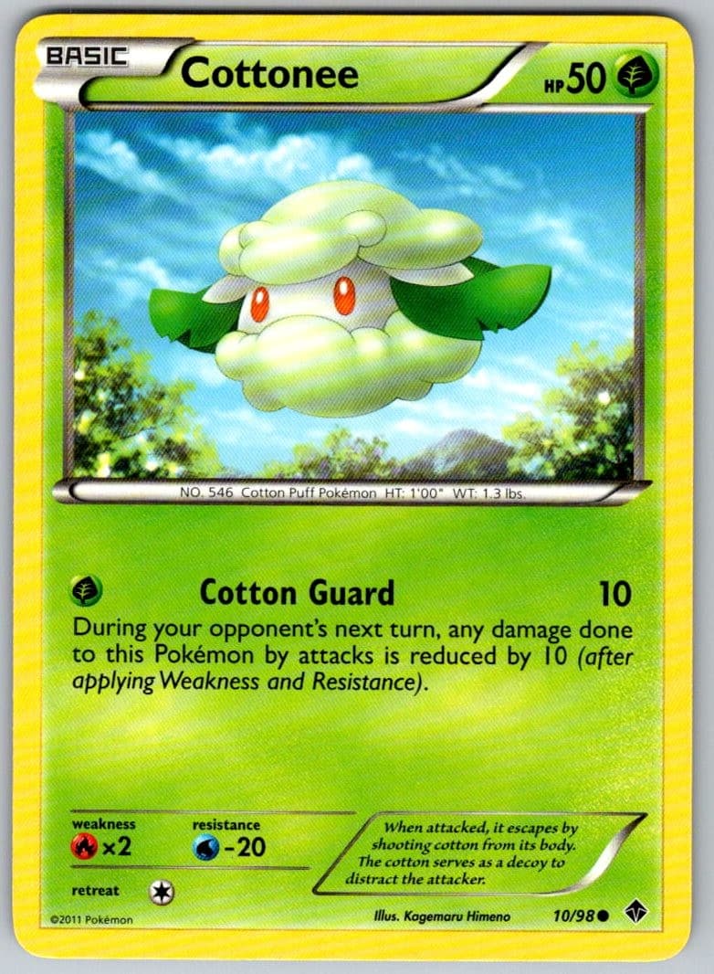 Cottonee 10/98 Common Emerging Powers Pokemon Lightly Played