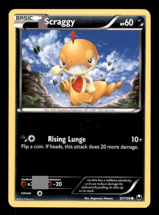 Scraggy 67/108 Common Dark Explorers Pokemon Moderately Played