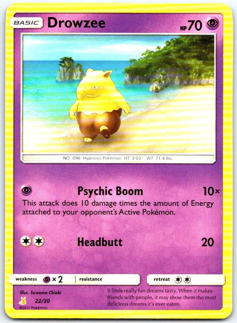 Drowzee 22/30 SM Trainer Kit: Lycanroc & Alolan Raichu LP Pokemon TCG