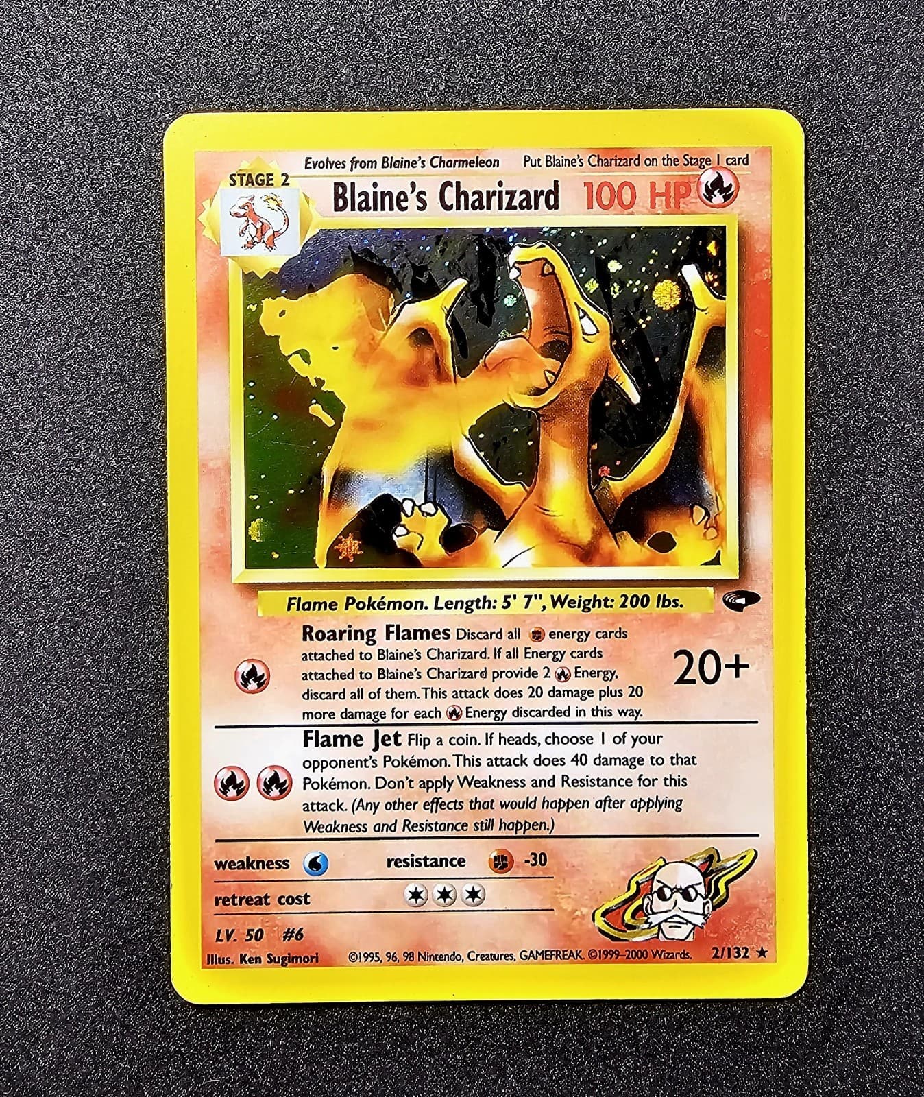 Blaine's Charizard 2/132 Gym Challenge Holo Rare English 2000 WOTC LP+