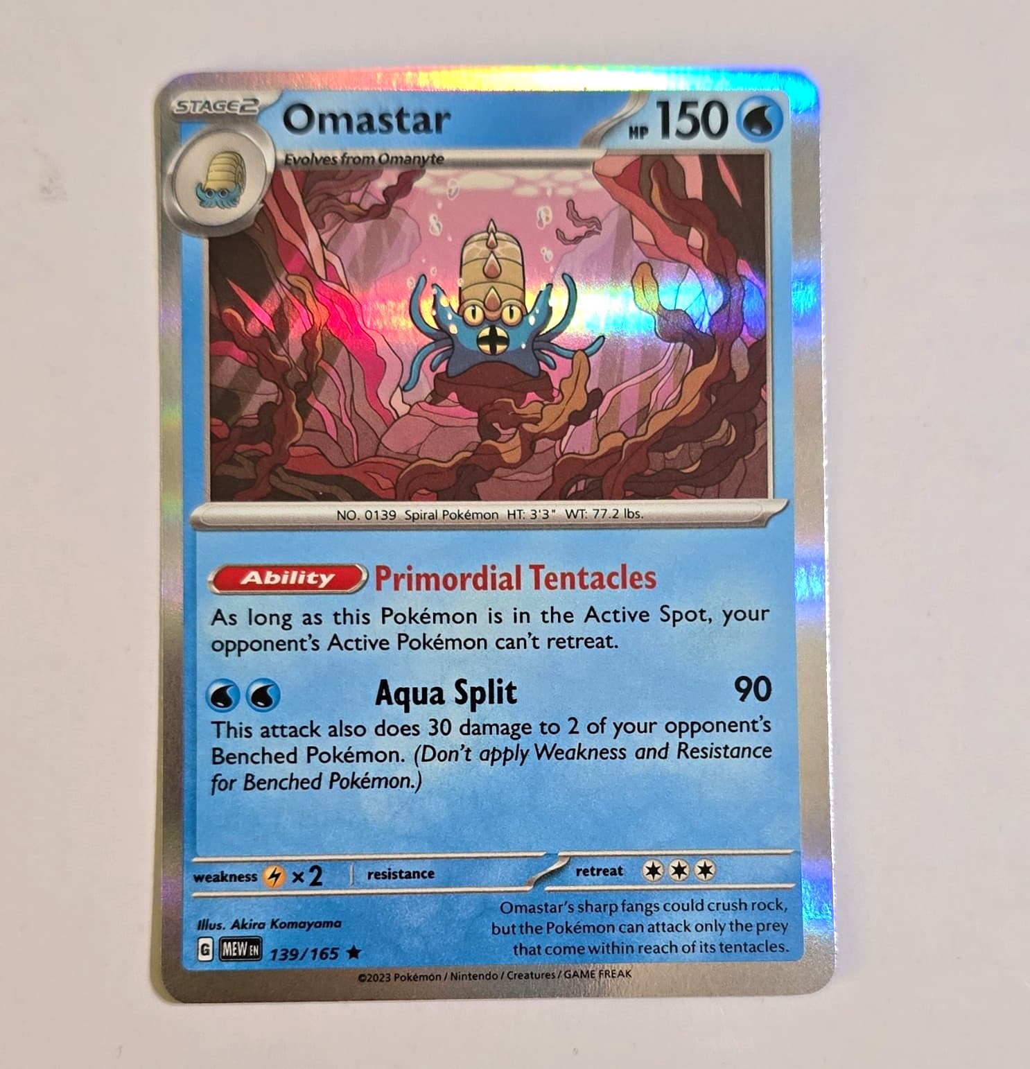 The Pokémon Company Pokemon TCG Omastar 139/165 SV 151 Holo EN Rare