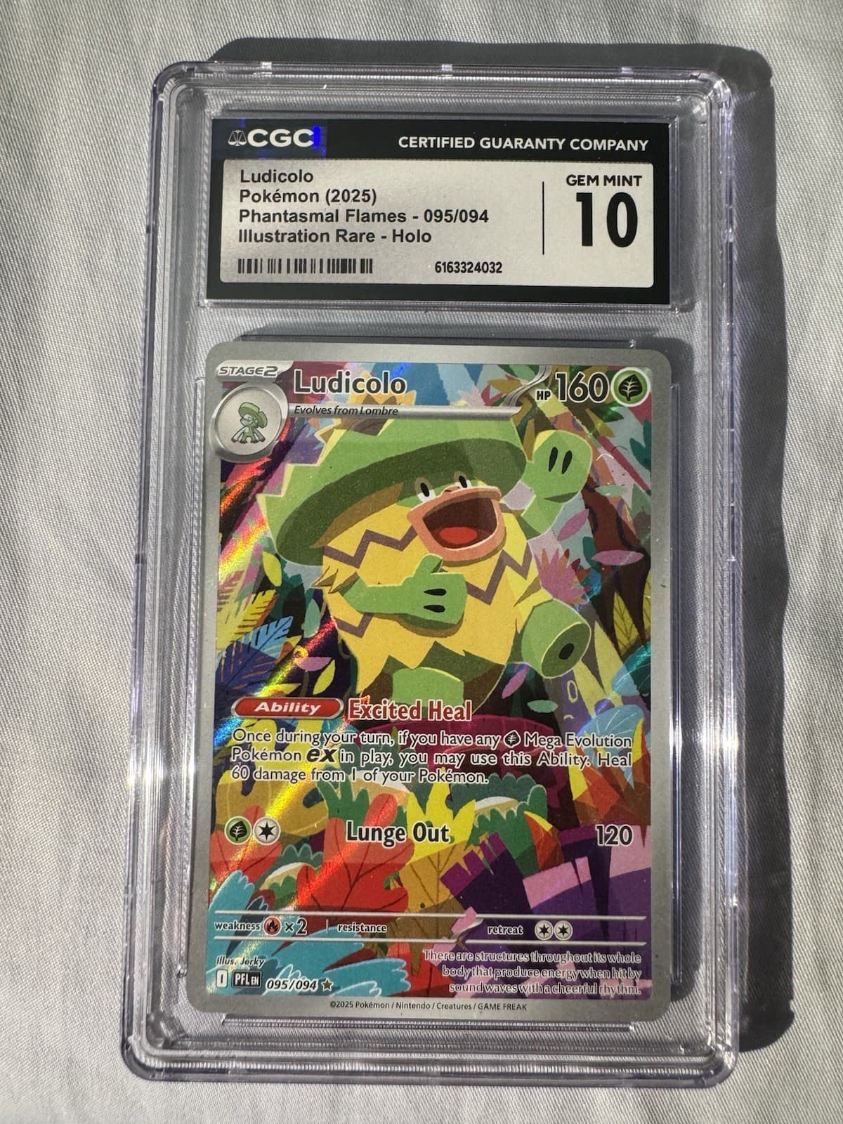 Pokemon Ludicolo 095/094 Phantasmal Flames CGC 10