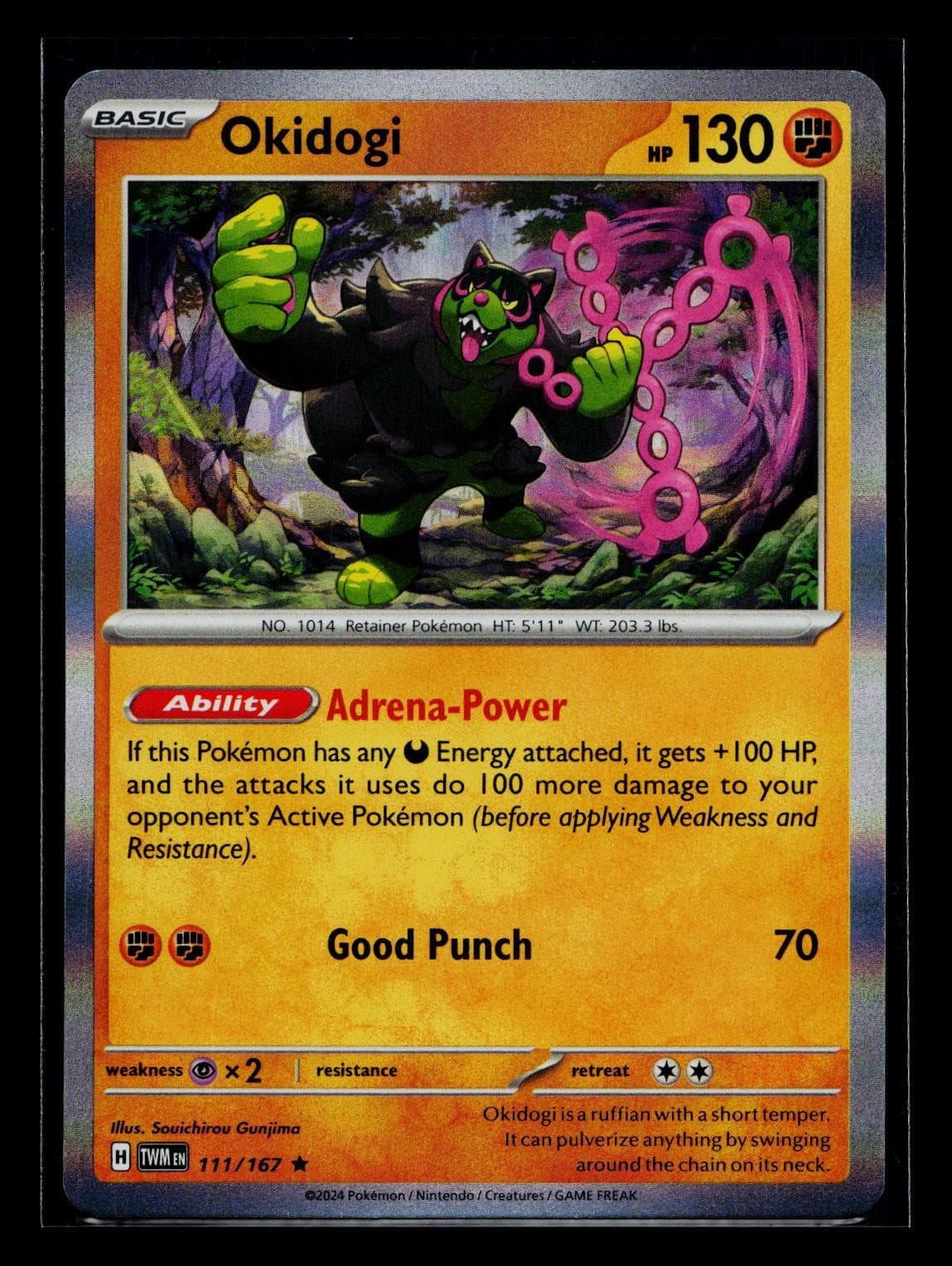 Okidogi 111/167 Rare Twilight Masquerade Pokemon Holo Near Mint