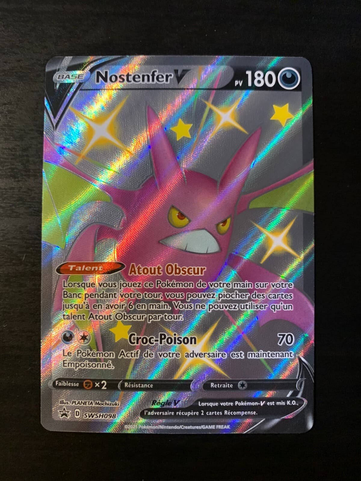 Carte Pokémon Nostenfer V SWSH098 Promo Epée & Bouclier FR NEUF
