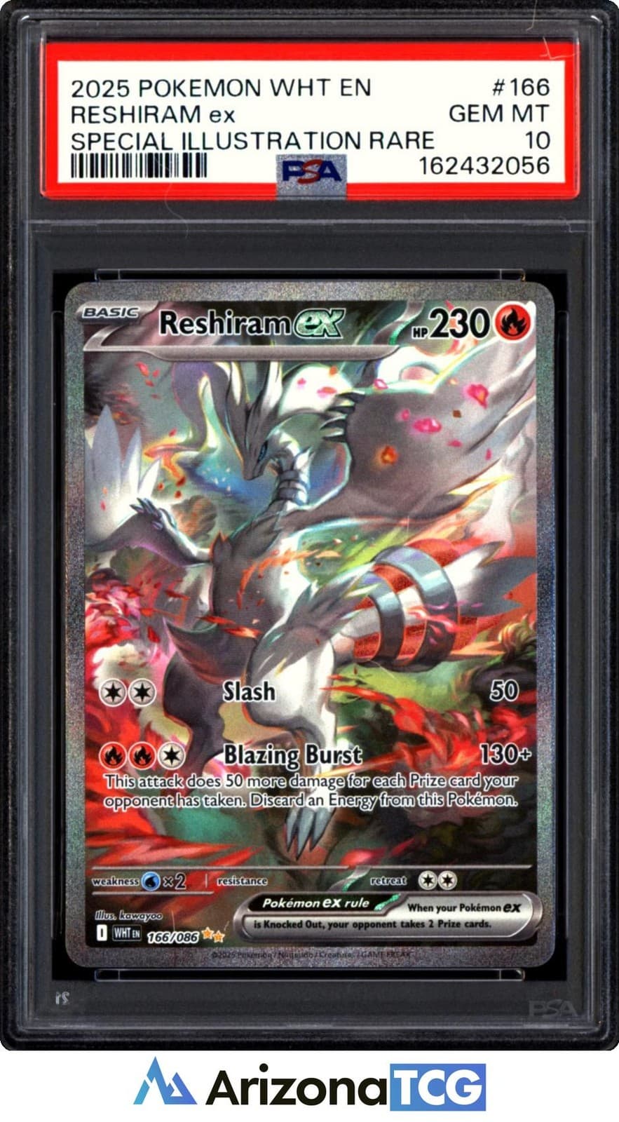 Pokemon 2025 Reshiram ex 166/086 SIR White Flare GEM MINT PSA 10