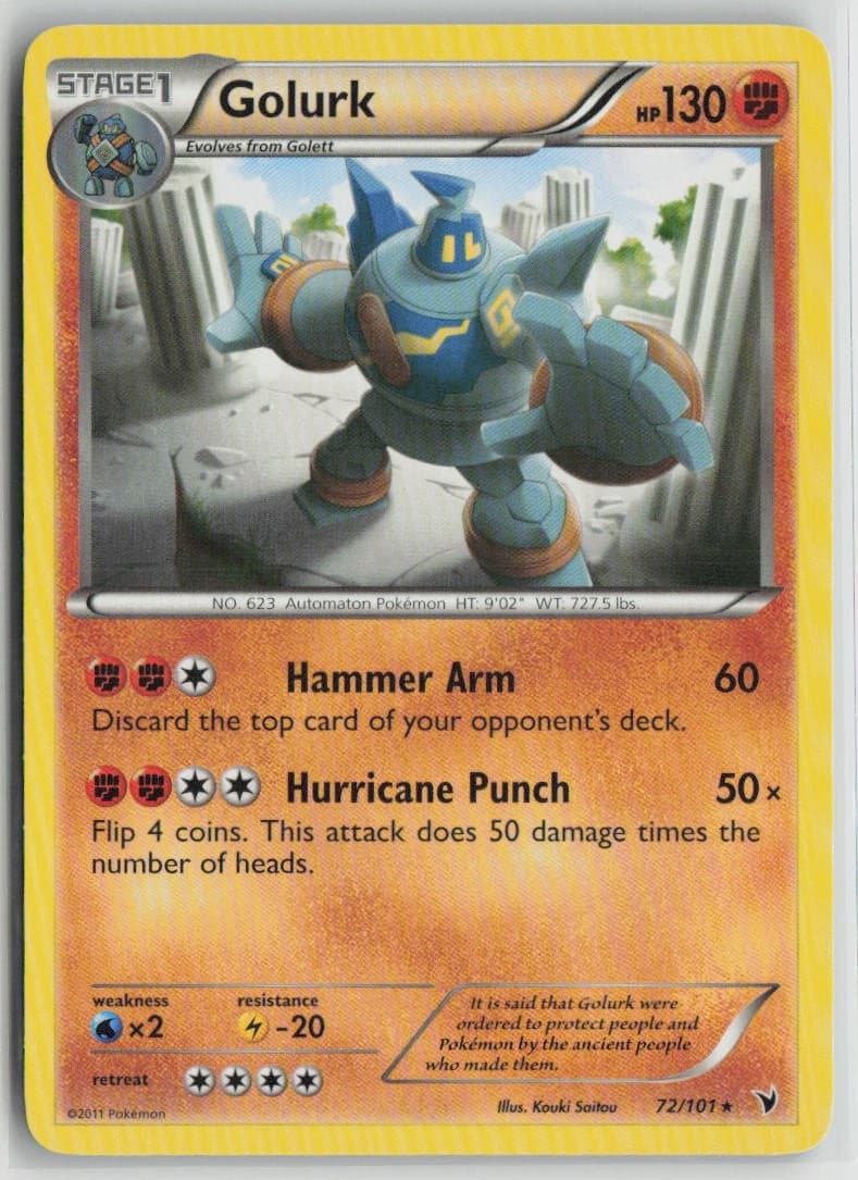 Golurk 72/101 Rare Noble Victories Pokemon Lightly Played