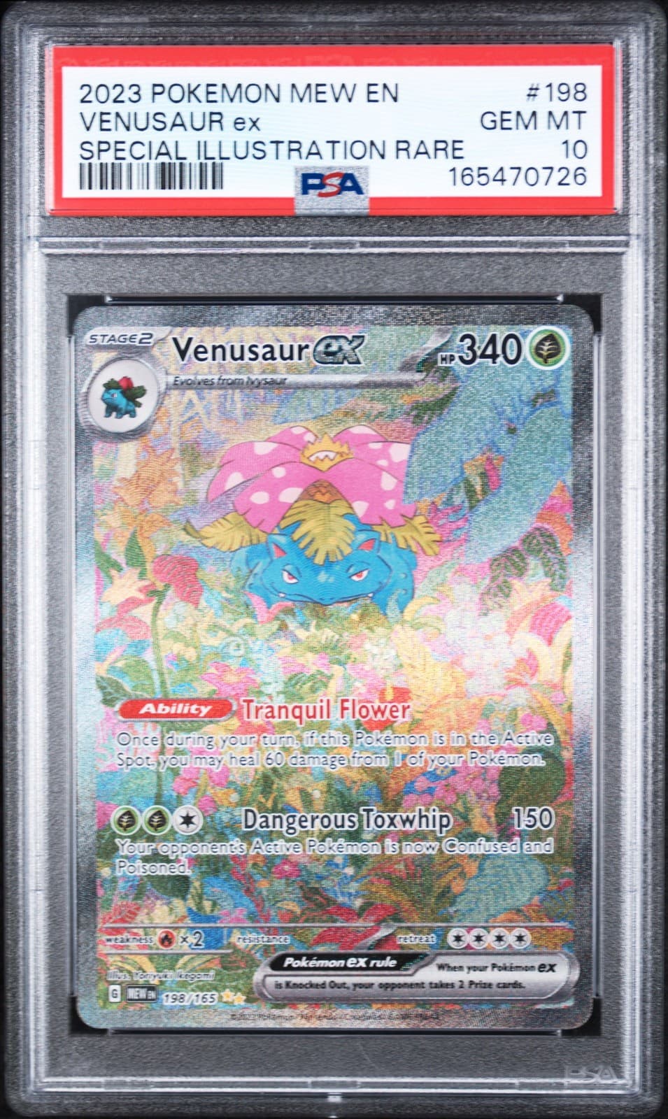 2023 POKEMON 151 VENUSAUR EX SIR #198/165 SPECIAL ILLUSTRATION RARE PSA 10