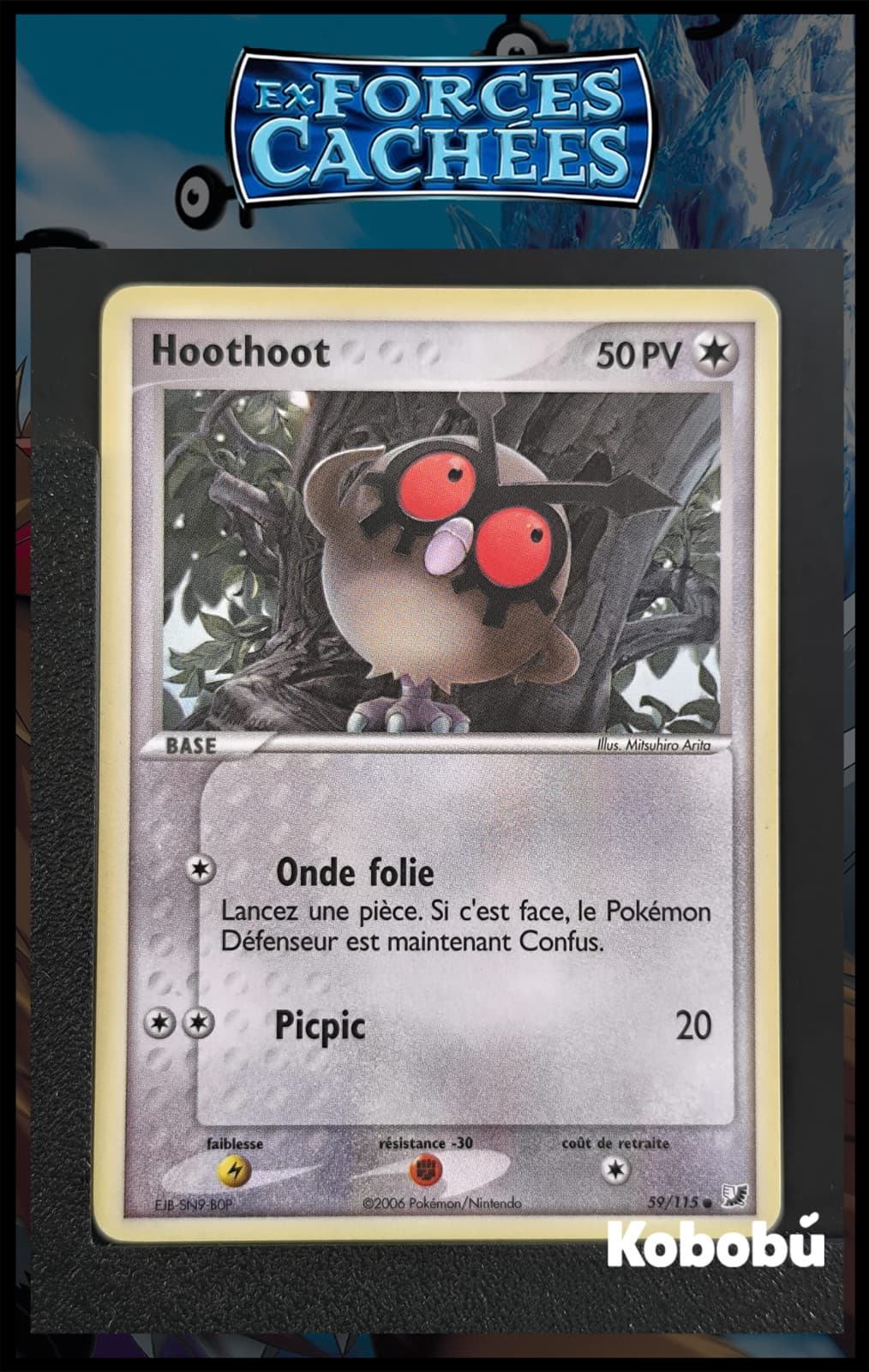 Carte Pokémon Hoothoot 59/115 Ex Forces Cachées Bloc EX FR 2
