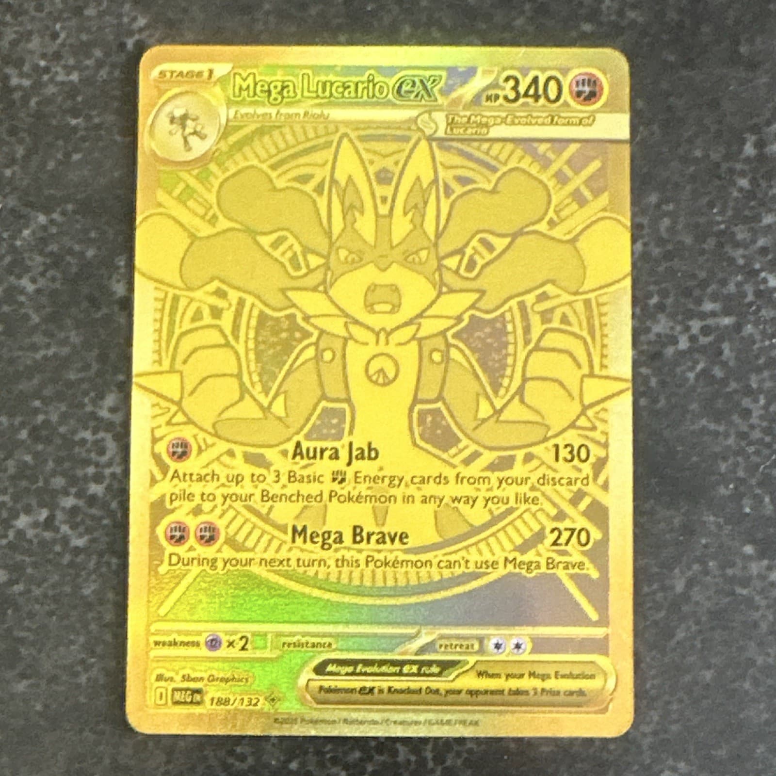 Mega Lucario EX 188/132 ME01 Mega Evolution Full Art Holo English 2015