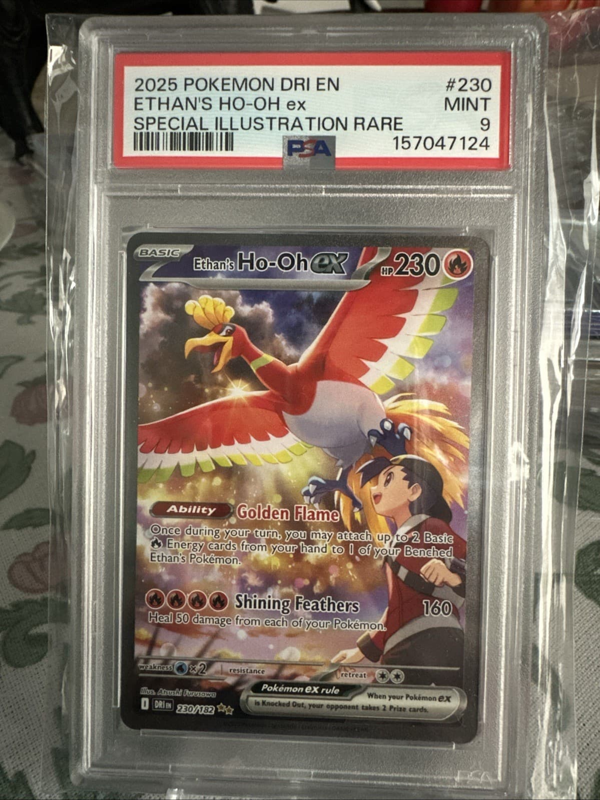 Ethan's Ho-Oh ex PSA 9 SIR Holo Sv10 Destined Rivals EN 2025 230/182