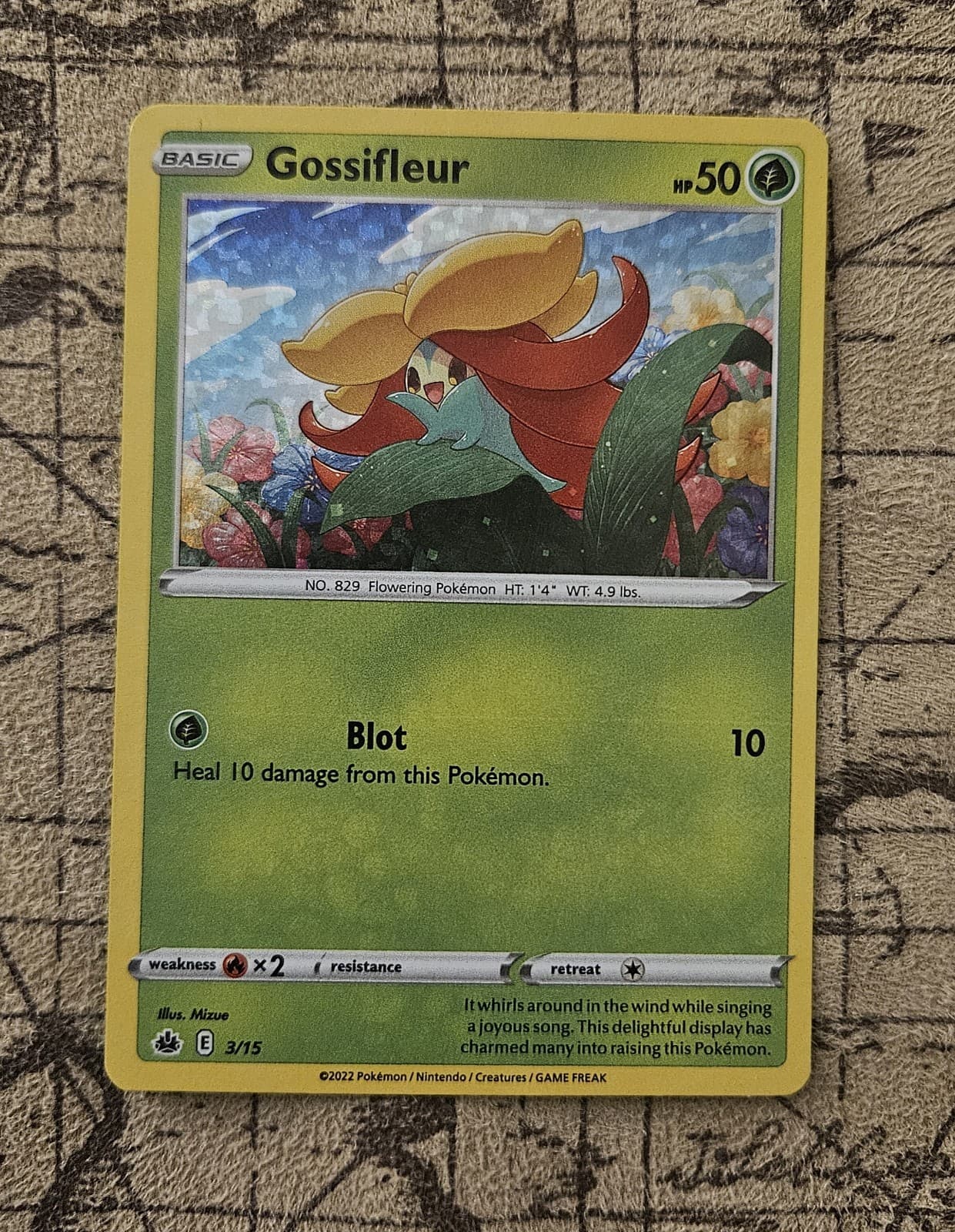 2022 Pokemon TCG McDonald’s Promo - Gossifleur 3/15 Holo Card LP