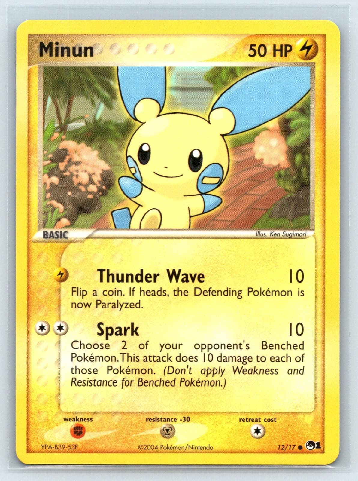 Minun 12/17 Common POP Series 1 Pokemon Near Mint